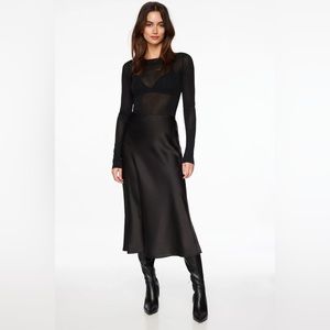 Dynamite Melody Satin Slip Midi Skirt